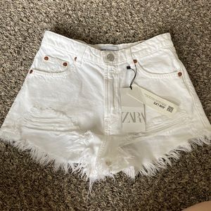 Zara white jeans shorts size 2